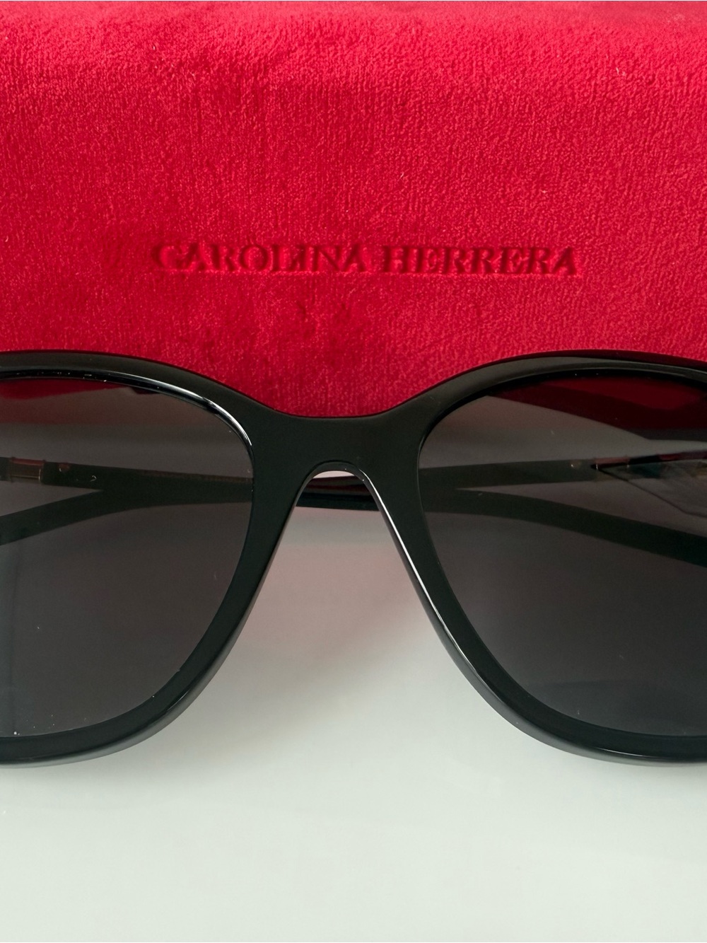 Carolina Herrera Black Frame Women's Sunglasses with Dark Lenses